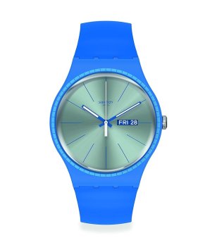 Кварцов син часовник с аналогов дисплей снимка