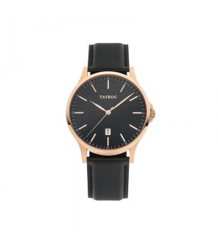 Класически мъжки часовник в черно и златисто снимка