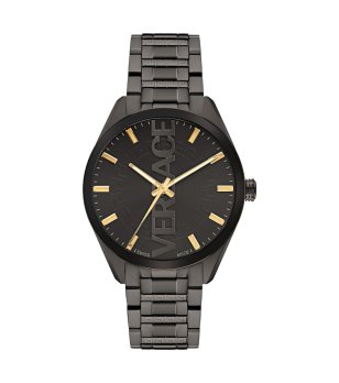 Мъжки кварцов часовник в черно и графит  снимка