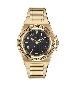 Мъжки часовник в златисто с комбинирани цифри снимка