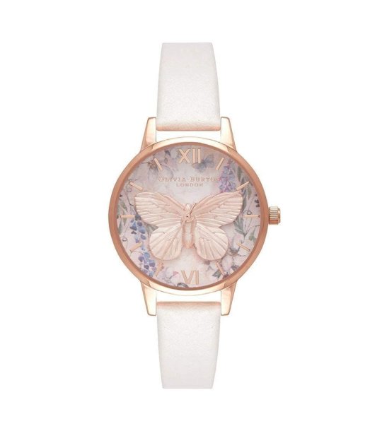 Дамски часовник розовозлатисто с пеперуда снимка