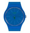 Аналогов мъжки часовник в синьо-1 снимка