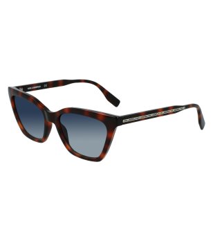 Дамски слънчеви очила с принт в черно и бордо снимка