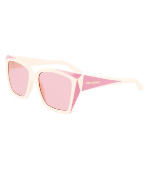 Дамски слънчеви очила в бяло и розово снимка
