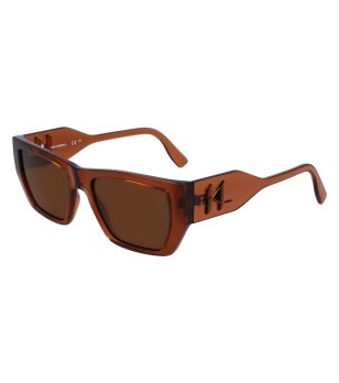 Унисекс кафяви слънчеви очила с прозрачна рамка снимка