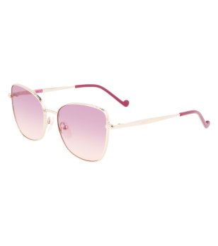 Златисти слънчеви очила с розови лещи снимка