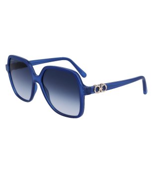 Дамски слънчеви очила с декорация в синьо снимка
