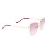 Златисти слънчеви очила с розови лещи-2 снимка