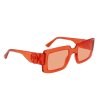 Дамски правоъгълни очила в оранжево-2 снимка
