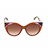 Кафяви дамски кафяви слънчеви очила Котешко око-1 снимка