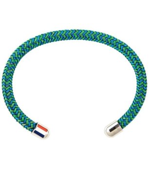 Плетена гривна в зелено и синьо снимка