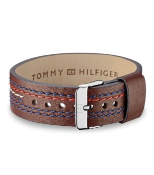 Мъжка кафява кожена гривна с катарама снимка