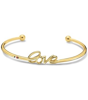 Златиста дамска гривна с надпис Love снимка