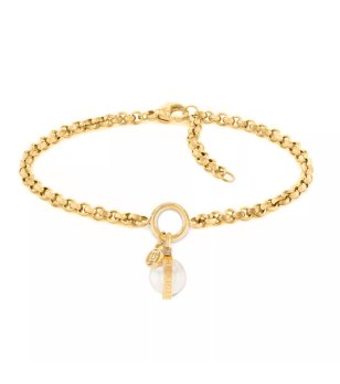 Дамска  златиста гривна с висулка снимка