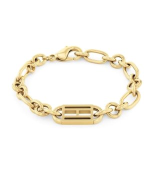 Дамска златиста гривна със закопчалка снимка