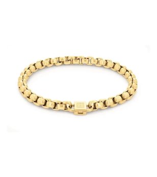 Мъжка златиста гривна със закопчалка снимка