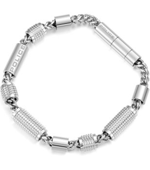 Мъжка сребриста гривна с текстура снимка