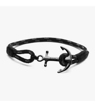 Унисекс гривна в черно и сиво с котва снимка