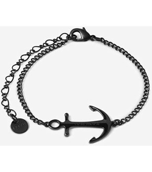 Гривна в черно с котва снимка