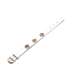 Дамска бяла кожена гривна с катарама снимка