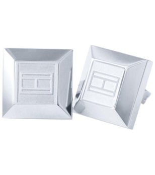 Квадратни сребристи обеци с клипс снимка