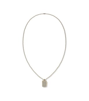 Дамско златисто колие с правоъгълен медальон снимка