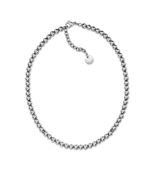 Дамско сребристо колие с топчета снимка