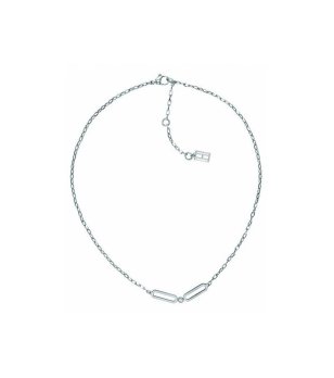 Дамско колие в сребристо с карабинер снимка