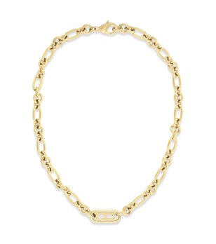 Дамско златисто колие с карабинер снимка