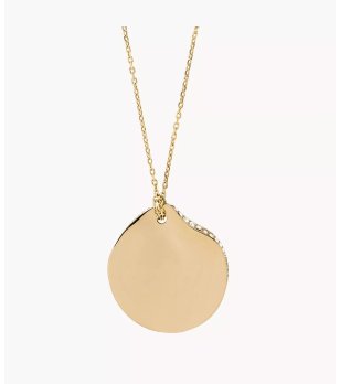 Златисто дамско колие с кръгъл медальон снимка