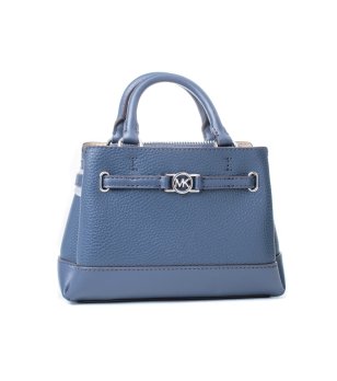 Дамски синя чанта с дръжки снимка