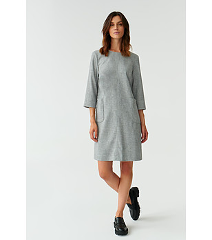 Сива рокля с джобове Skapi снимка