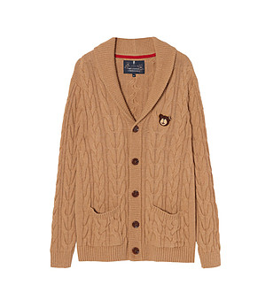 Бежова мъжка жилетка Ronny с памук и вълна снимка