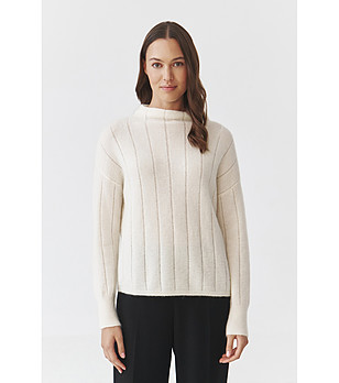 Дамски пуловер Pearl в екрю с вълна и мохер снимка