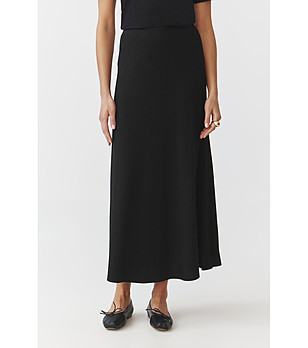 Дълга пола Lumina в черно с метализирани нишки снимка