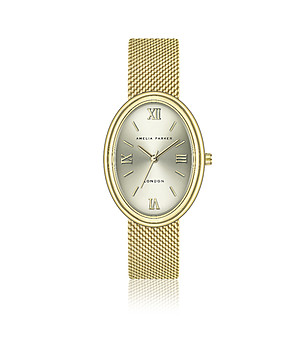 Златист дамски овален часовник Créma снимка