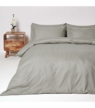 Спален комплект Роял сатен 3 части в сиво 150x220 см от памучен сатен снимка