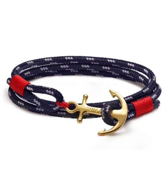 Усукваща се гривна в тъмносиньо със златиста гривна снимка