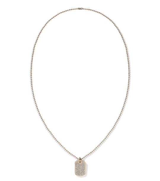 Дамско златисто колие с плочка с камъчета снимка