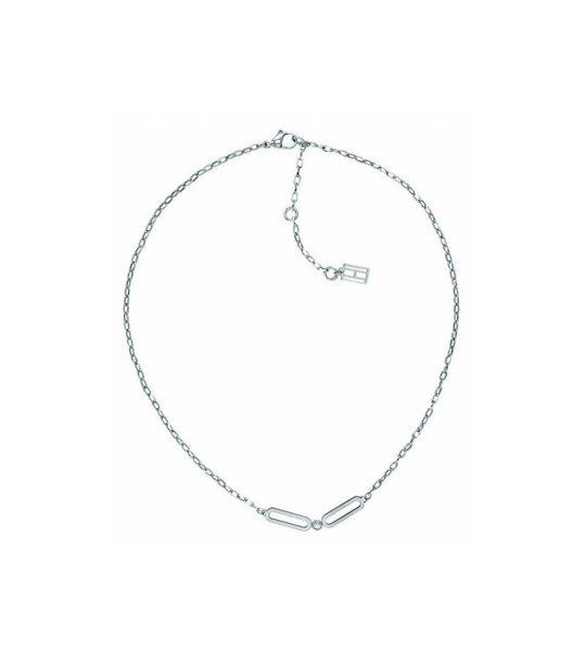 Дамско колие в сребристо с карабинер снимка