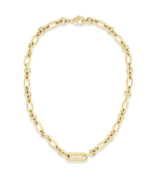 Дамско златисто колие с карабинер снимка