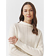 Дамски пуловер Pearl в екрю с вълна и мохер-3 снимка