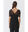 Черна дамска блуза с дантела Lacey-1 снимка