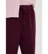Дамски панталон в бордо с памук-4 снимка
