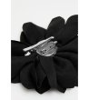 Дамска черна брошка с цвете-1 снимка
