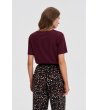 Дамска памучна тениска в бордо-1 снимка