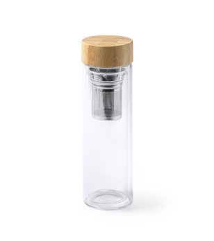 Прозрачна бутилка за вода Saoko 420 мл от боросиликатно стъкло снимка