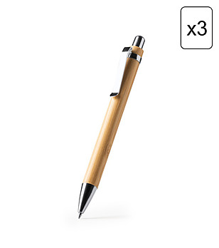 Комплект от 3 химикалки от бамбук DAVOS снимка