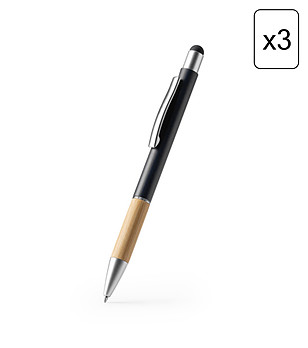 Комплект от 3 химикалки в черно OLTEN снимка