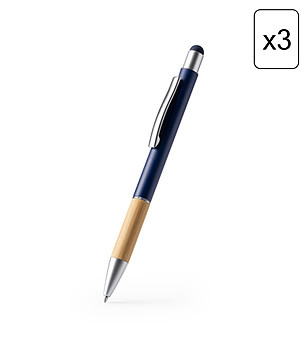 Комплект от 3 химикалки в тъмносиньо OLTEN снимка